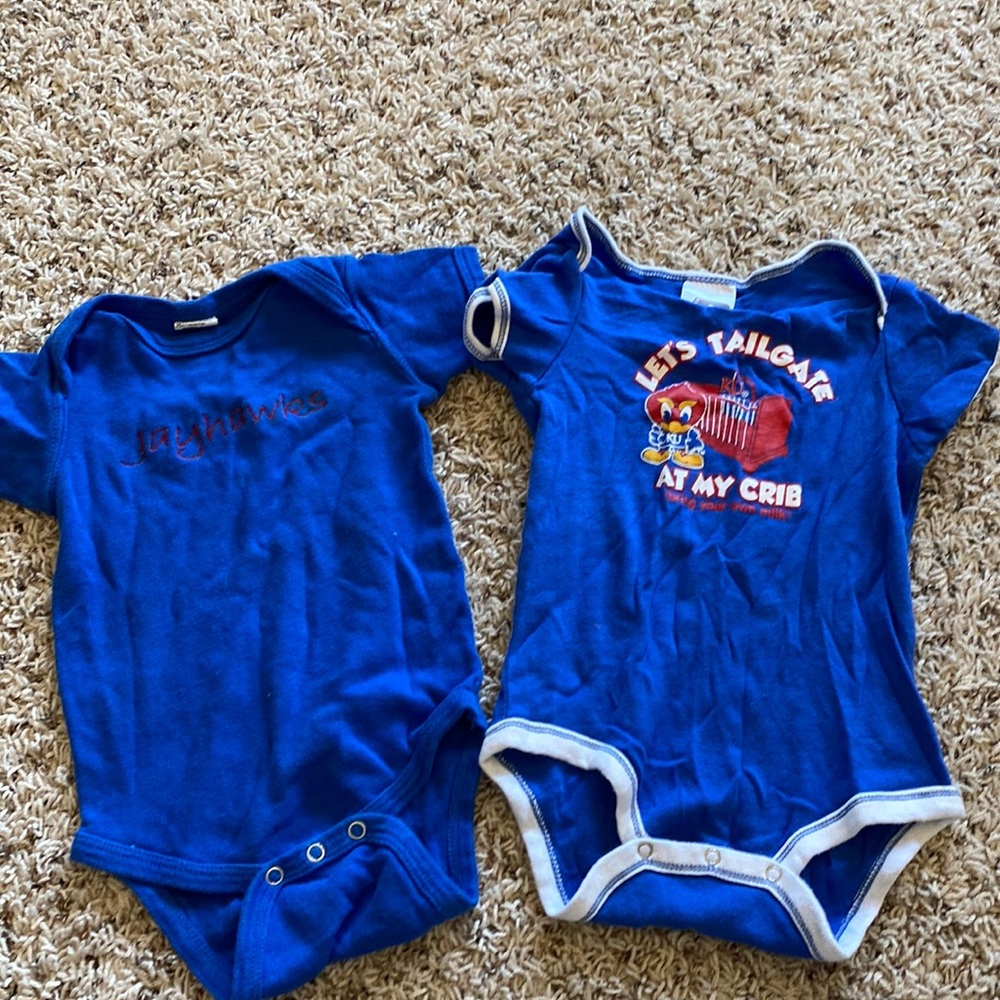 2 - 24mo KU Kansas Jayhawks onesies